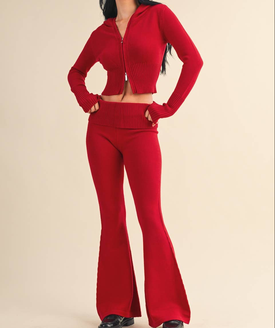 Cherry Cropped Hoodie Sweater