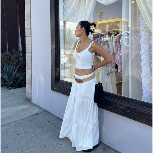 Daydreams Maxi Skirt- White & Black