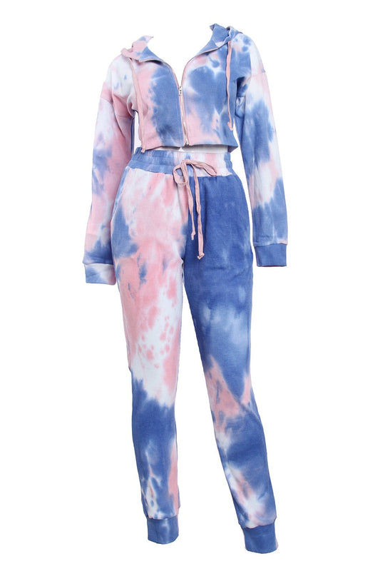 Tie Dye Waffle Pant Set