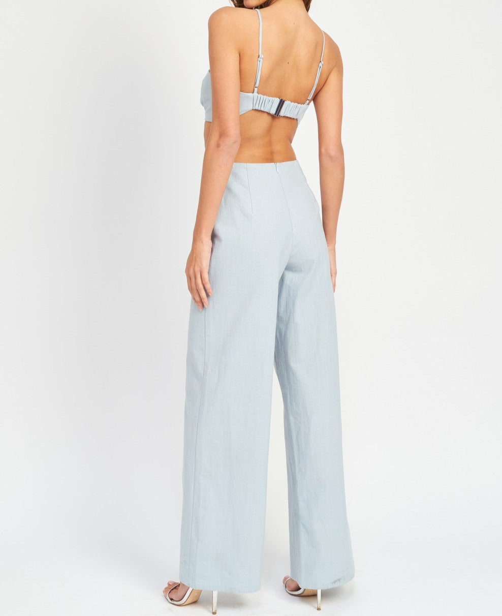 Prosecco Jumpsuit- Dusty Blue