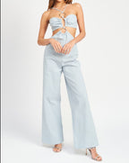 Prosecco Jumpsuit- Dusty Blue
