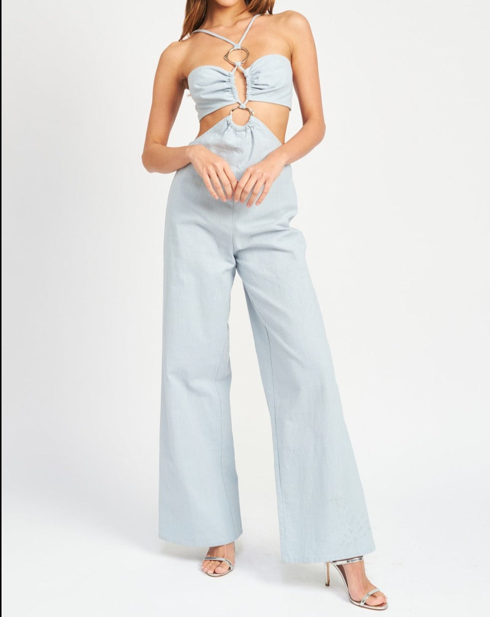 Prosecco Jumpsuit- Dusty Blue
